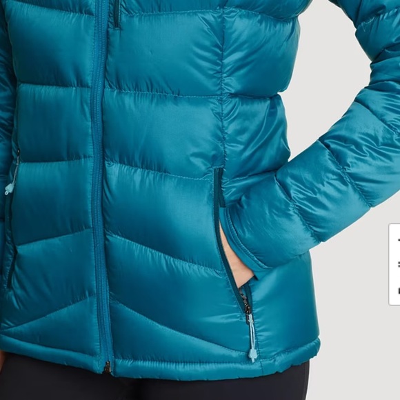 Eddie Bauer Women's Downlight 2.0 Hooded Puffer Jacket Meridian Blue Medium TALL - Picture 11 of 15